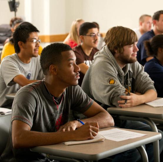 Criminal justice students in a classroom.